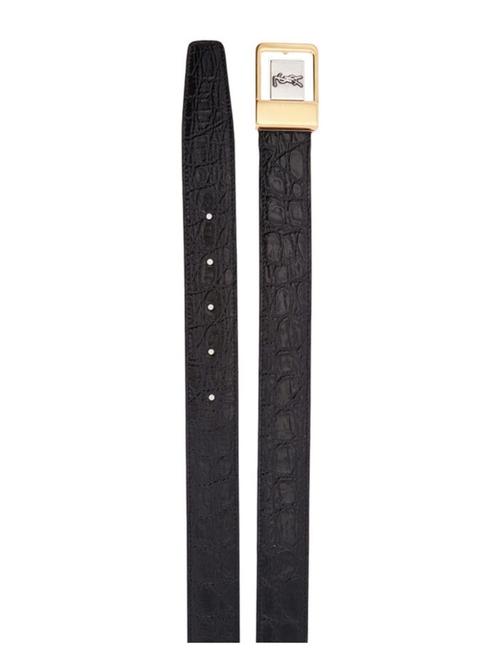 Saint Laurent Embossed Crocodile Leather Belt - Picture 6 of 8